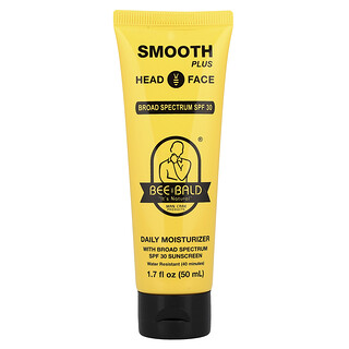 Bee Bald （ビーボールド）, スムーズ プラス ヘッド＆フェイス、デイリーモイスチャライザー、SPF数値30、50ml（1.7液量オンス）