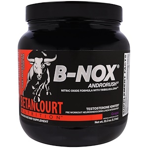 Betancourt, "B-Nox Androrush", предтренировочный комплекс, донатор азота со вкусом винограда, 22,3 унции (1,3 фунта)