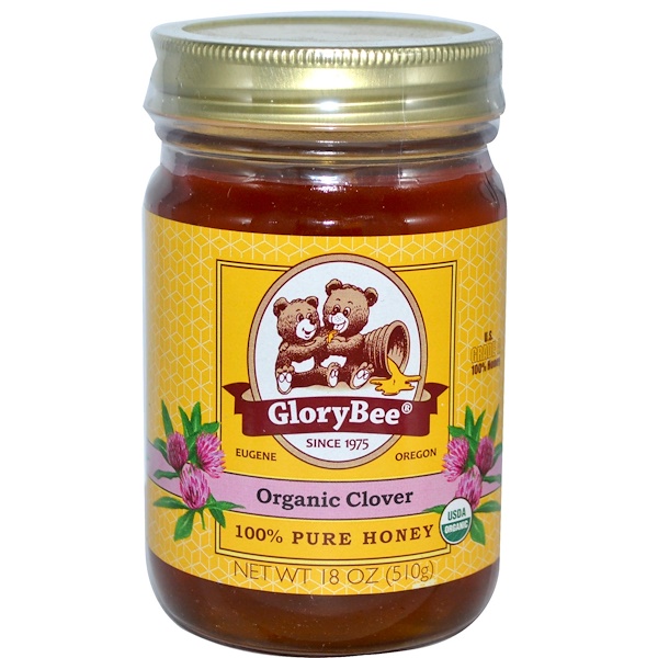 GloryBee, Organic Clover, 100% Pure Honey, 18 oz (510 g) (Discontinued Item) 
