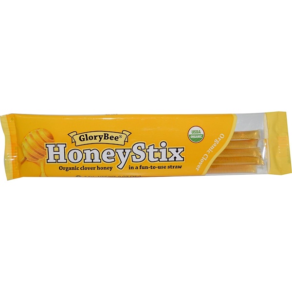GloryBee, Пакетики с медом, натуральный мед из клевера, 5 длинных пакетиков (Discontinued Item) 
