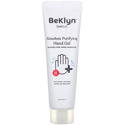 BeKLYN Absolute Purifying Hand Gel, Alcohol-Free Hand Sanitizer, 2.02 fl oz (60 ml)