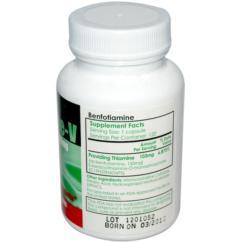 Benfotiamine Inc., Benfotiamine-V, 150 mg, 120 Veggie Caps - iHerb
