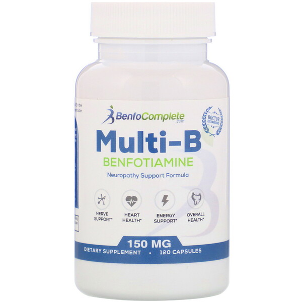 Benfotiamine Inc., Поддерживающая формула Multi-B при нейропатии, 150 мг, 120 капсул