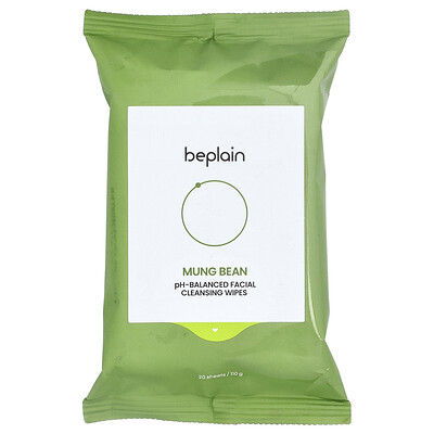 Beplain, Mung Bean pH-Balanced Facial Cleansing Wipes, 20 Sheets, 110 g