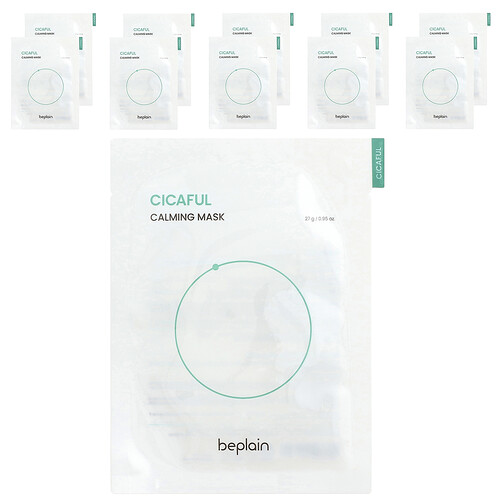 Beplain, Cicaful Calming Beauty Mask, 10 Sheets, 0.95 oz (27 g) Each