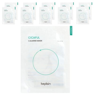 Beplain, Cicaful Calming Beauty Mask, 10 Sheets, 0.95 oz (27 g) Each