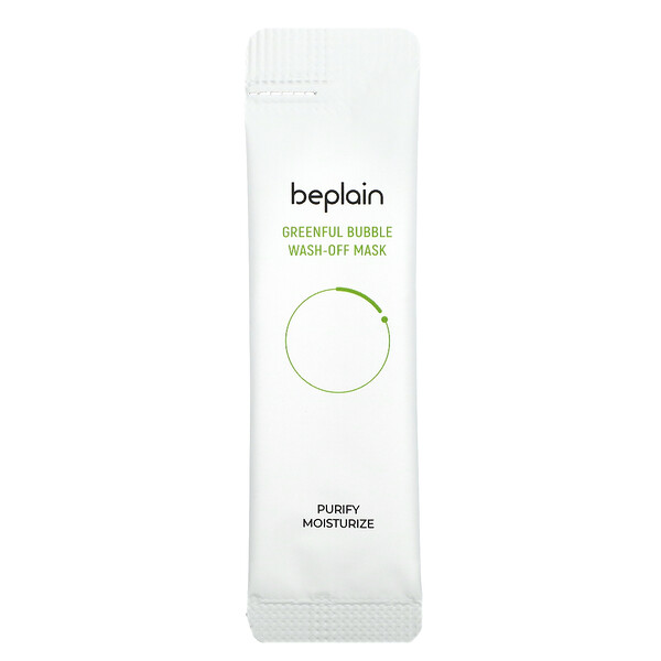 Beplain, Greenful Bubble Wash-Off Beauty Mask, 12 Pack, 5 g Each