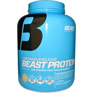 Beast Sports Nutrition, Непрерывное высвобождение, сила белка, ваниль, 4 фунта (1814 г)