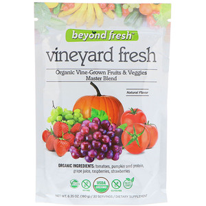 Отзывы о Beyond Fresh, Vineyard Fresh, Organic Vine-Grown Fruits & Veggies Master Blend, Natural Flavor, 6.35 oz (180 g)