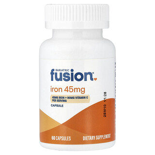 Bariatric Fusion, Iron With Vitamin C, 45 mg, 60 Capsules