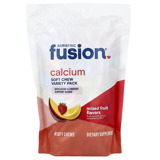 Bariatric Fusion, Calcium Soft Chew Variety Pack, Calcium-Soft-Kau-Snacks, Fruchtmischung, 90 weiche Kau-Snacks