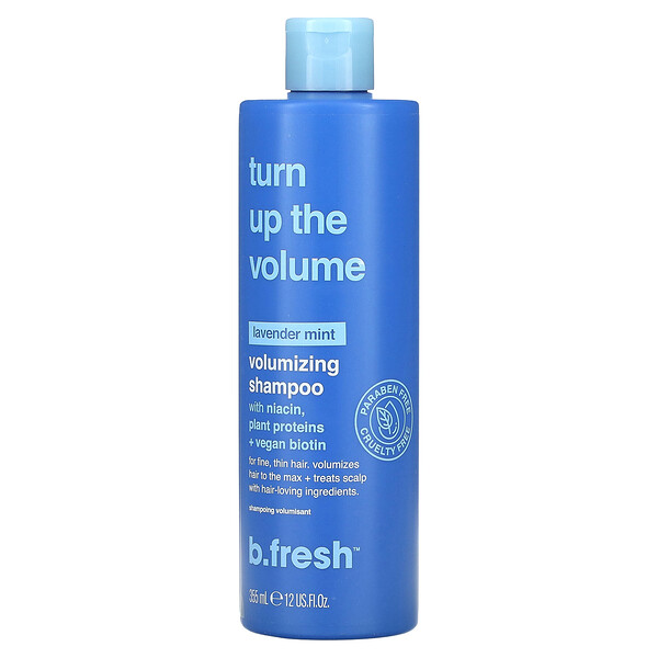 b.fresh‏, Turn Up the Volume, Volumizing Shampoo, For Fine, Thin Hair, Lavender Mist, 12 fl oz (355 ml)