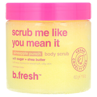 b.fresh, Exfoliante corporal con azúcar y manteca de karité, Ponche de piña, 453 g (16 oz)