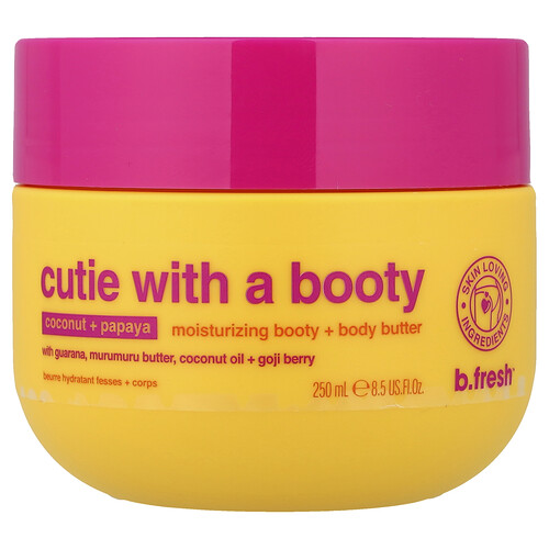 B.fresh Cutie With A Booty, Moisturizing Booty + Body Butter, Coconut + Papaya, 8.5 fl oz (250 ml)