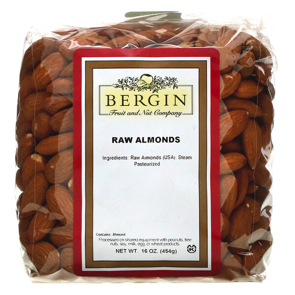 Bergin Fruit and Nut Company‏, Raw Almonds, 16 oz (454 g)