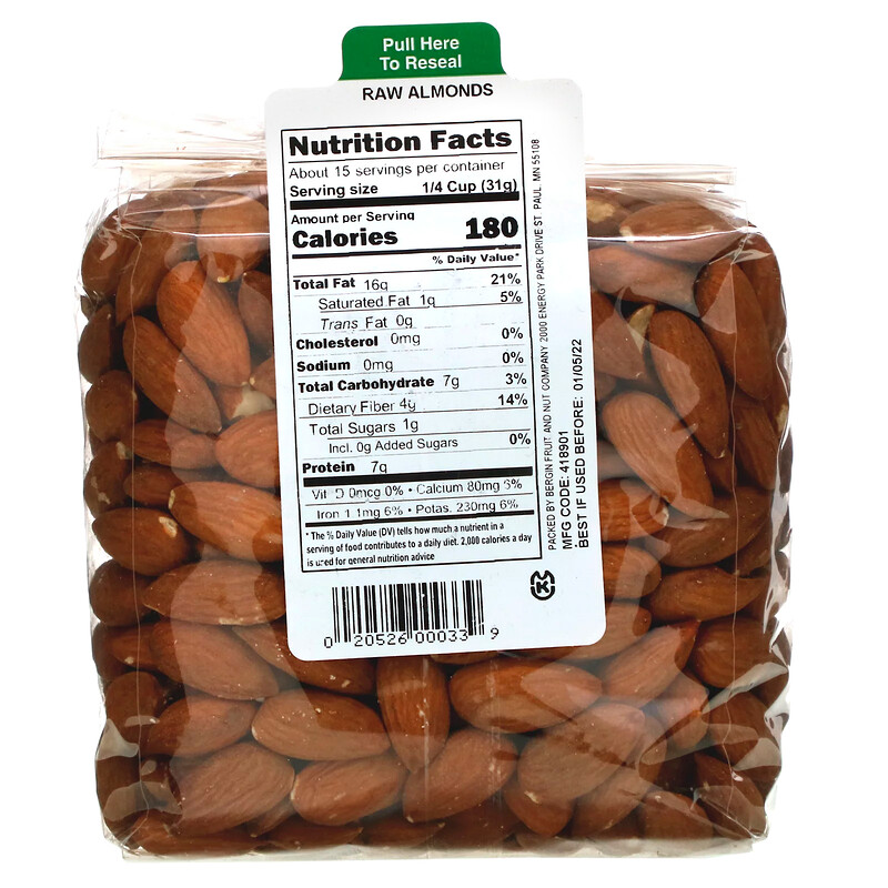 Bergin Fruit and Nut Company, Raw Almonds, 16 oz (454 g) iHerb