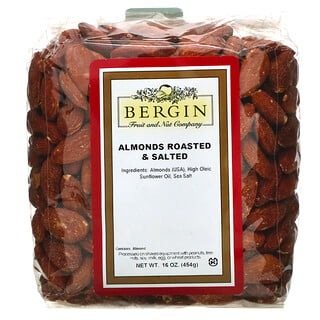 Bergin Fruit and Nut Company, Amêndoas assadas e salgadas, 16 oz (454 g)