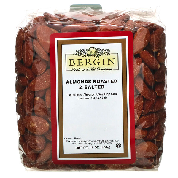 Bergin Fruit and Nut Company‏, Almonds Roasted & Salted, 16 oz (454 g)