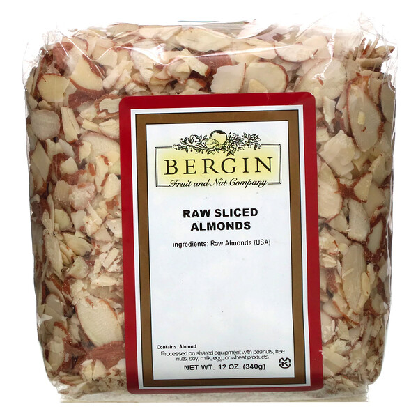 Bergin Fruit and Nut Company‏, شرائح لوز خام، 12 أونصة (340 غ)