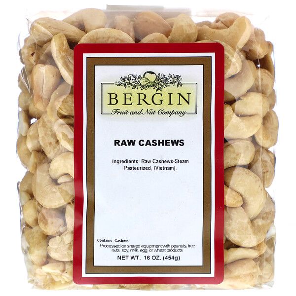 Bergin Fruit and Nut Company, 未加工腰果，16 盎司（454 克）