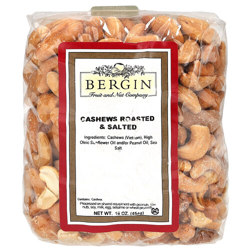 Bergin Fruit And Nut Company Cashews, Roasted & Salted, 16 oz (454 g)