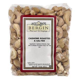 Bergin Fruit and Nut Company, Cashews, Roasted & Salted, 16 oz (454 g)