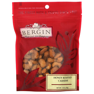 Bergin Fruit and Nut Company, Honey Roasted Cashews, 6 oz (170 g)