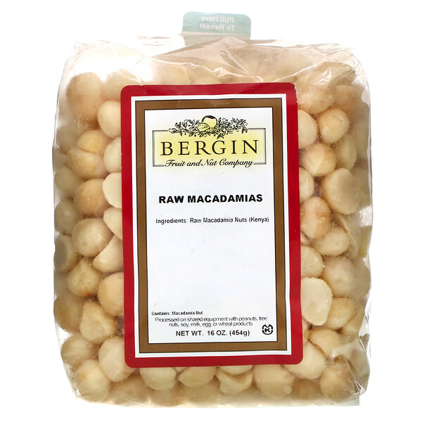 Bergin Fruit and Nut Company‏, Raw Macadamias, 16 oz (454 g)