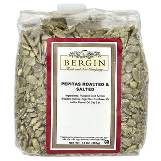 Bergin Fruit and Nut Company, Pepitas, Tostadas y saladas, 397 g (14 oz)