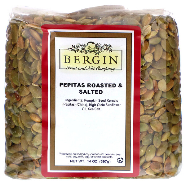 Bergin Fruit and Nut Company‏, Pepitas Roasted & Salted, 14 oz (397 g)