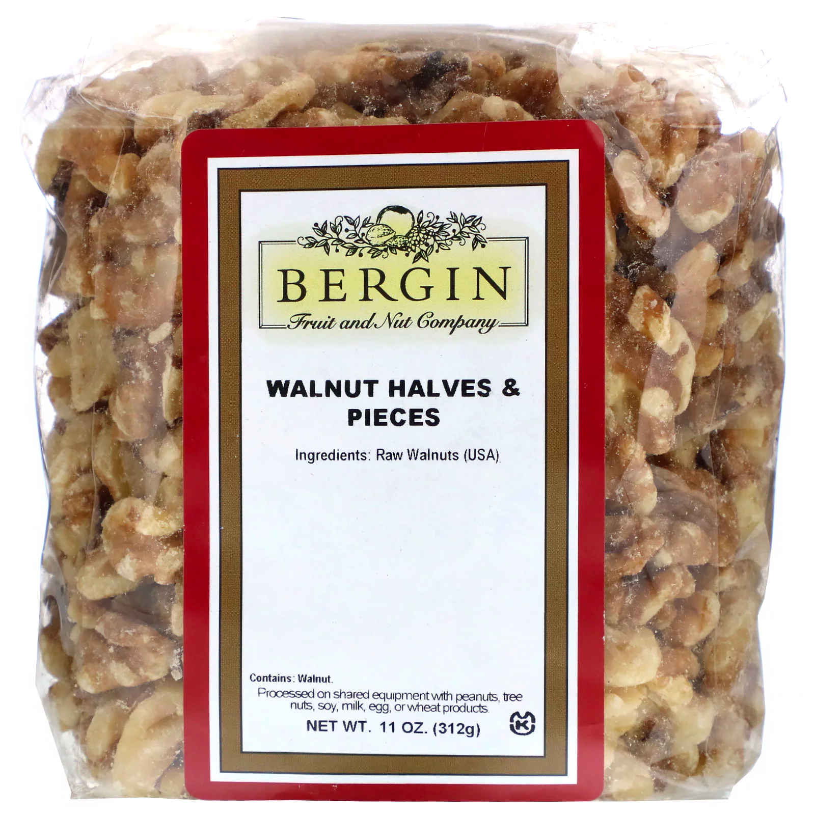 Bergin Fruit and Nut Company, Walnut Halves and Pieces, 11 oz (312 g