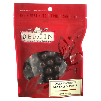 Bergin Fruit and Nut Company Черный шоколад и карамель с морской солью, 198 г (7 унций)