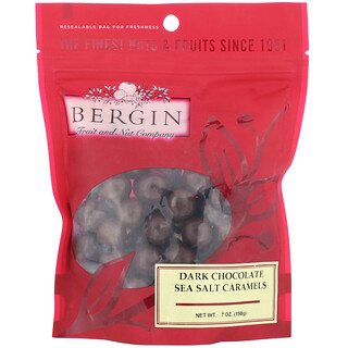 Bergin Fruit and Nut Company, قطع الشيكولاتة الداكنة بالكراميل وملح البحر، 7 أونصة (198 جم)