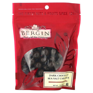 Bergin Fruit and Nut Company, Bitter Çikolatalı Deniz Tuzlu Karameller, 7 oz (198 gr)
