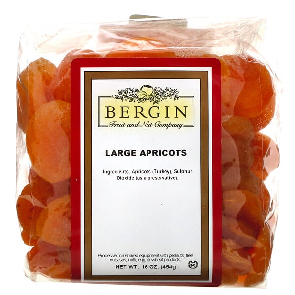 Bergin Fruit and Nut Company, 라지 애프리콧, 454g(16oz)