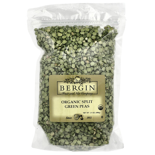 Bergin Fruit and Nut Company, Organic Split Green Peas, 21 oz (596 g)