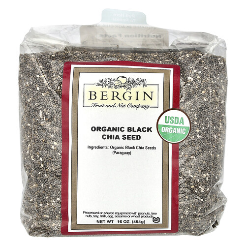 Bergin Fruit And Nut Company Organic Black Chia Seed, 16 oz (454 g)