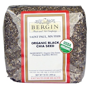 Купить Bergin Fruit and Nut Company, Органические черные семена чиа, 16 унций (454 г)  на IHerb