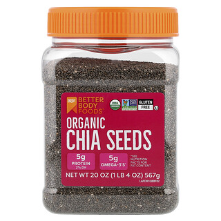 BetterBody Foods, Organic Chia Seeds, 20 oz (567 g)