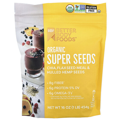 BetterBody Foods, Supersemillas orgánicas, 454 g (16 oz)