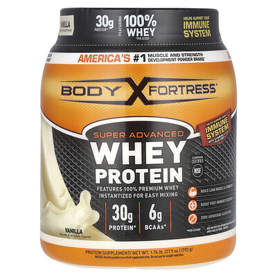 Body Fortress, Proteína de suero de leche superavanzada, Vainilla, 792 g (1,74 lb)