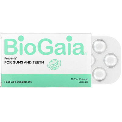 BioGaia Prodentis For Gums And Teeth, Mint Flavor, 30 Lozenges