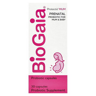 BioGaia, Protectis MUM, Prenatal probiotika, For mamma og baby, 100 millioner CFU, 30 kapsler