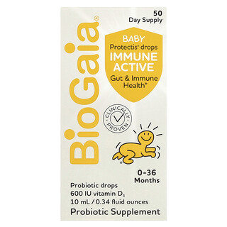 BioGaia, Baby Protectis Drops, Immune Active, 0-36 Months, 0.34 fl oz (10 ml)