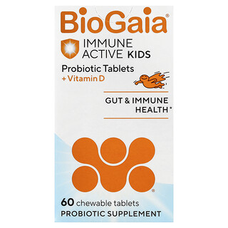 BioGaia, Protectis Kids, Immune Active, Tasty Orange, 60 Probiotic Chewable Tablets