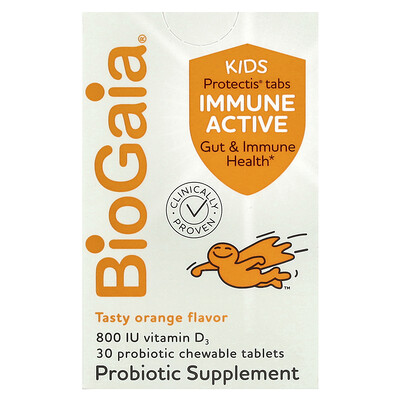 Biogaia Orange Protectis Kids, Immune Active, Tasty Probiotic Chewable Tablets Size 30