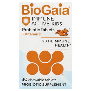 BioGaia, Protectis Kids, Immune Active, Chutný pomaranč, 30 probiotických žuvacích tabliet