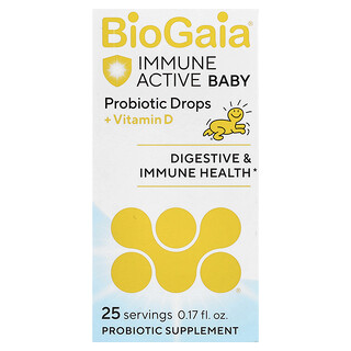 BioGaia, Immune Active Baby, Probiotic Drops + Vitamin D, 0.17 fl oz