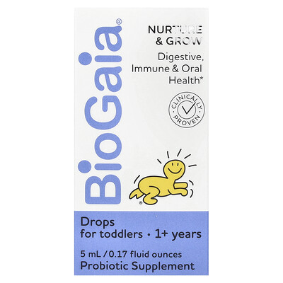 Product Image for BioGaia, Nurture & Grow Drops, 1+ Years, 200 Million CFU, 0.17 fl oz (5 ml)