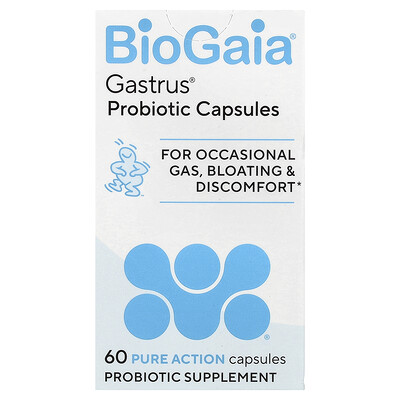 BioGaia, Cápsulas probióticas Gastrus®, 60 cápsulas de acción pura